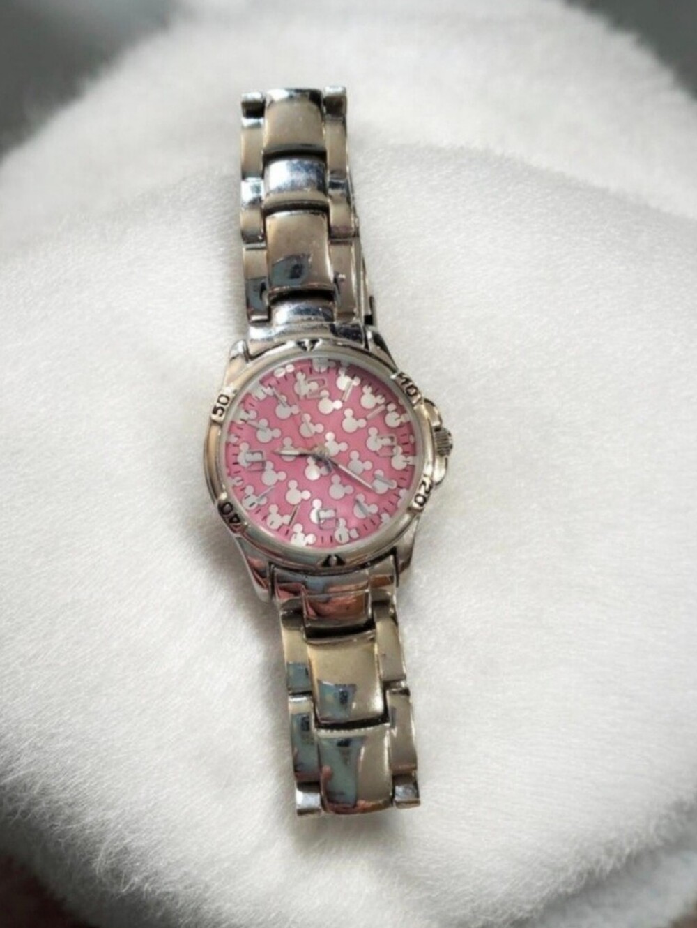 Vintage Disney Time Works Silver Mickey Mouse Watch